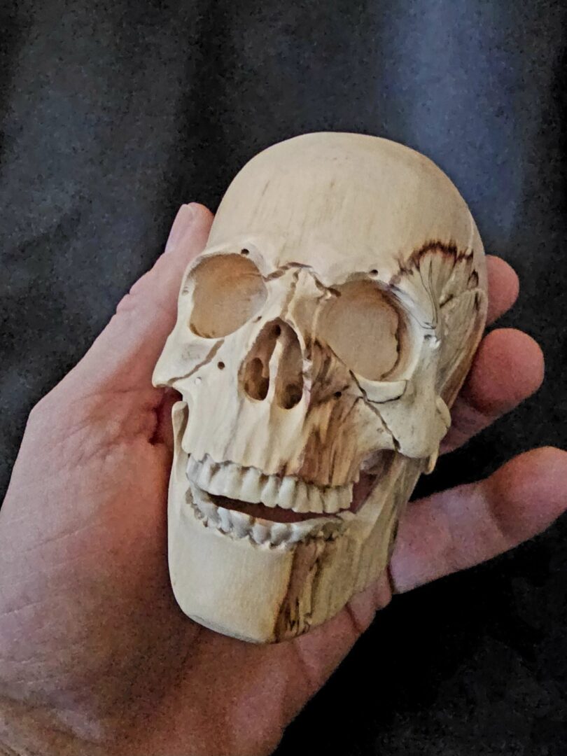 Hand Carved SKULL - Skull #2 - Image 3